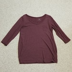 Motherhood Maternity Maroon 3/4 sleeve shirt, L